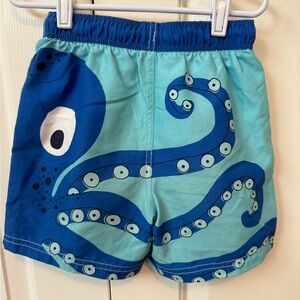 Mini Boden Blue Octopus Kids Swim Trunks